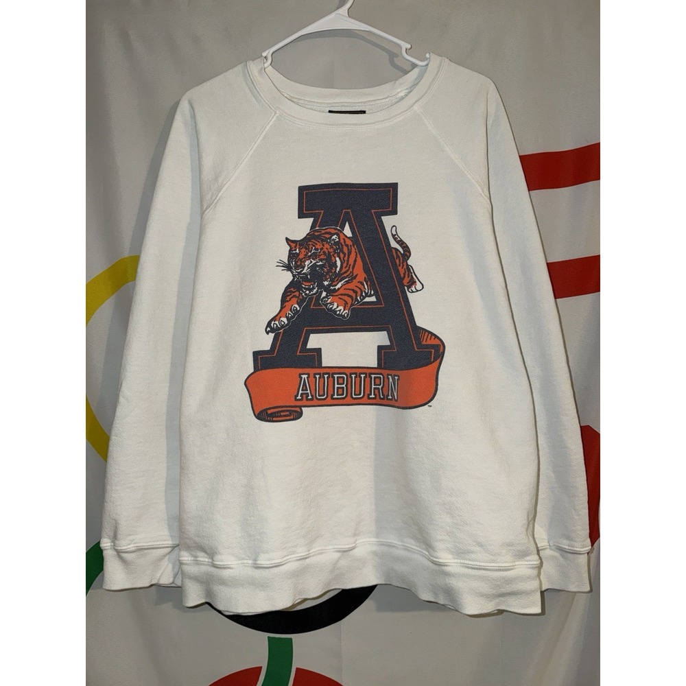 Retrobrand Auburn Tigers Raglan Sweatshirt Medium Football Crewneck Vintage